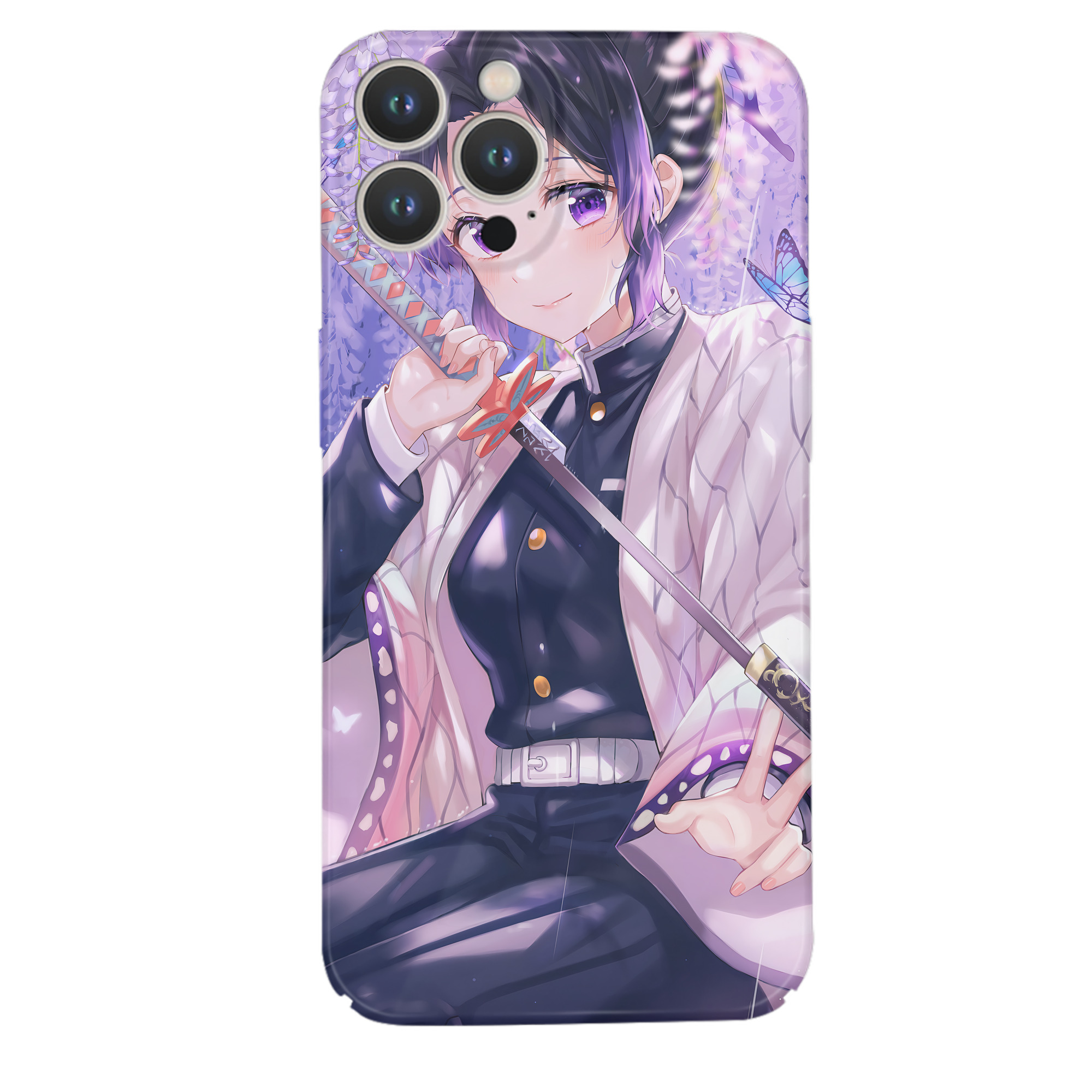 （画像用） 鬼滅の刃（きめつのやいば）蟲柱-胡蝶 しのぶ／こちょう しのぶ Kochou Shinobu 【iPhone 14シリーズ対応】ハードケース